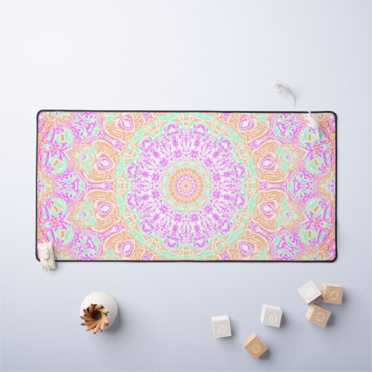 Coloré Vibrant Trippy Hippie Boho Mandala (Tableau pour enfants)