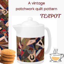 Coloré Vintage Crazy Patchwork Quilt Teapot