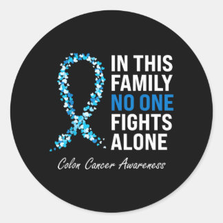 Colorectale Kanker Darmkanker Blauwe Lint Ronde Sticker