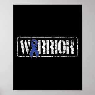 Colorectale Kanker Warrior - Donkerblauw Militair Poster