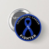 Colorectale kankerbestrijder Zwarte Button (Voorkant /achterkant)