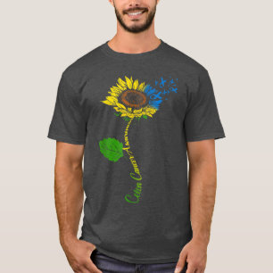 Colorectale kankerwaarschuwing Month Ribbon Sunflo T-shirt