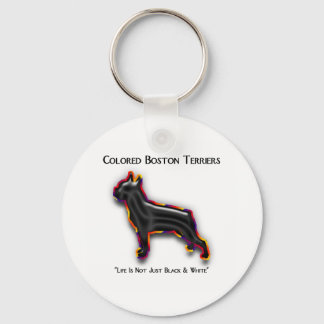 Colored Boston Terrier Sleutelhanger