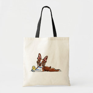 Colored Boston Terrier Tote Bag