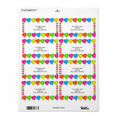 Colored Hearts Labels (Full Sheet)