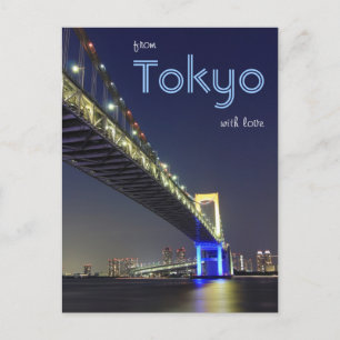Colored Lights on the Rainbow Bridge in Tokyo Briefkaart