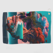 Colored skull head golfhanddoek (Horizontaal)