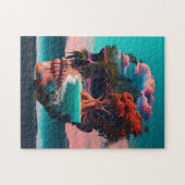 Colored skull head legpuzzel (Horizontaal)