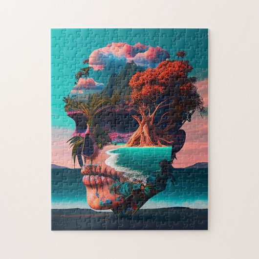 Colored skull head legpuzzel (Verticaal)