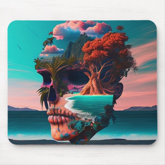 Colored skull head muismat (Voorkant)