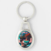 Colored Skull Head Sleutelhanger (Voorkant)