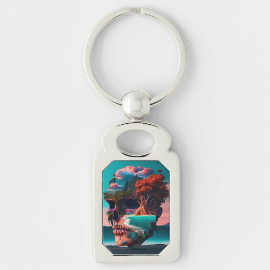 Colored skull head sleutelhanger (Voorkant)