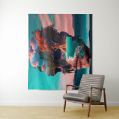 Colored skull head wandkleed (In situ)