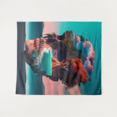 Colored skull head wandkleed (Voorkant (horizontaal))