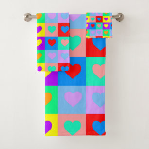 Colorée Coeur Motif Pop Art