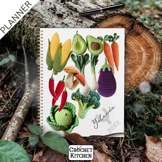 Colorée Crochet Légumes Champignons Nom du collage