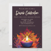 Colorée Diya Diwali Célébration Invitation (Devant)