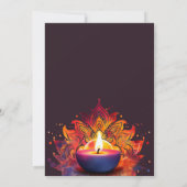Colorée Diya Diwali Célébration Invitation (Dos)