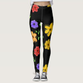 Colorée Florale Accentuation Leggings (Devant)