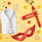 Colorée Grogger Hébreu Happy Purim Cravate