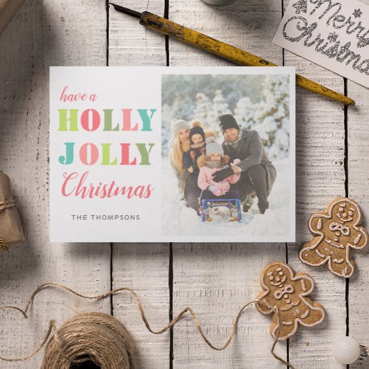 Colorée Holly Jolly| Carte de Noël