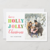 Colorée Holly Jolly| Carte de Noël (Devant)
