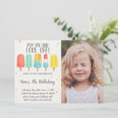 Colorée Ice Pop Invitation Anniversaire (Debout devant)