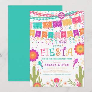 Colorée Invitation de Fiesta Engagement Party