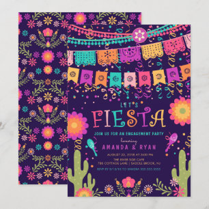 Colorée Invitation de Fiesta Engagement Party