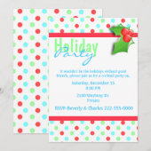 Colorée Polka Dot Fête Invitation (Devant / Derrière)