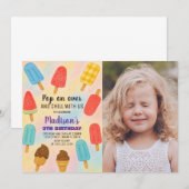 Colorée Popsicle Party Anniversaire Invitation (Devant / Derrière)