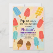 Colorée Popsicle Party Anniversaire Invitation (Devant)