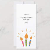 Colorée rose joyeux bougies d'anniversaire Carte P (Dos)