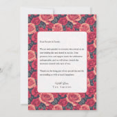 Colorée Rose Retro Mariage Merci Cartes (Dos)
