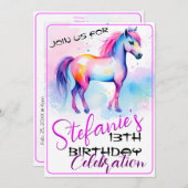 Colorée Spirit Pony 2 Anniversaire Invitation (Devant / Derrière)