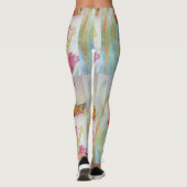 Colorée Tulipe Florale Aquarelle Leggings (Dos)