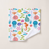 Colorée vie marine tropicale et animaux motif (Gant de toilette)