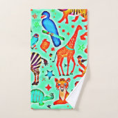 Colorée Wild Wonder Animal Kingdom (Serviette à main)
