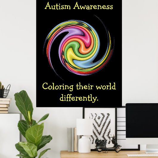 Colorer le monde différemment poster (Bureau à domicile)