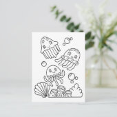 Colorer ma méduse | Cartes d'activités pour enfant (Debout devant)