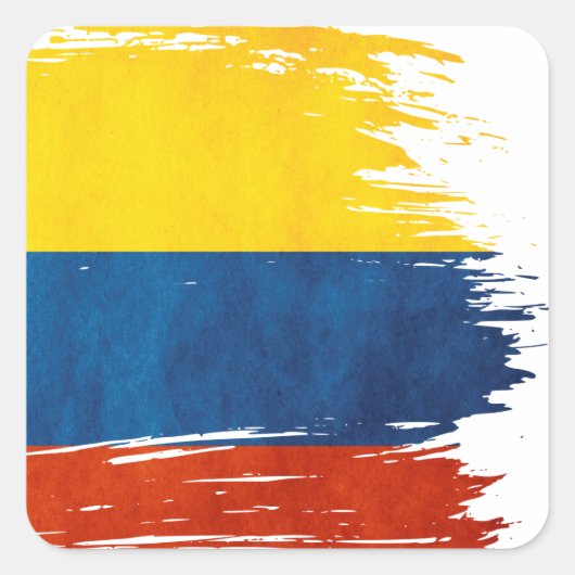Colores de Colombia Vierkante Sticker (Voorkant)