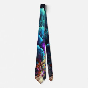 Coloreux motif abstrait moderne vibrant cravate