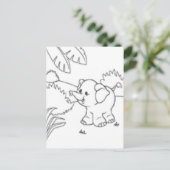 Colorez-moi carte postale - éléphant (Debout devant)