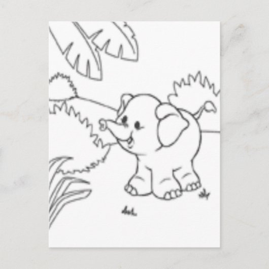 Colorez-moi carte postale - éléphant (Devant)