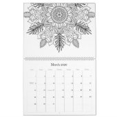 Colorez votre propre calendrier 2021 Mandala Motif (Mar 2026)