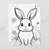 Colorez-Vous ! Carte postale Bunny de Pâques (Devant / Derrière)