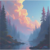 Colorfall Grove - Square Vinyl Sticker (Voorkant)