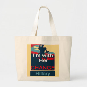 Colorful 2016 Ik ben met haar stem voor Hillary US Grote Tote Bag