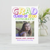 Colorful 5 foto's afstuderen middelbaar schooljaar (Staand voorkant)