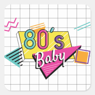 Colorful 80's Baby Stickers